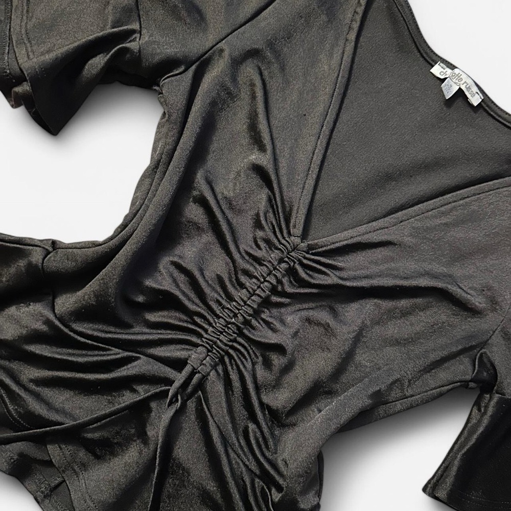 Chic Black Ruched Top